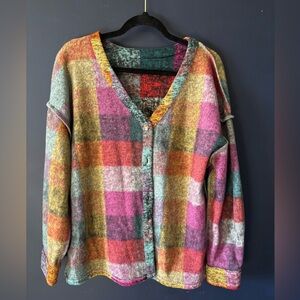 Multicolor Plaid Women's Sweater